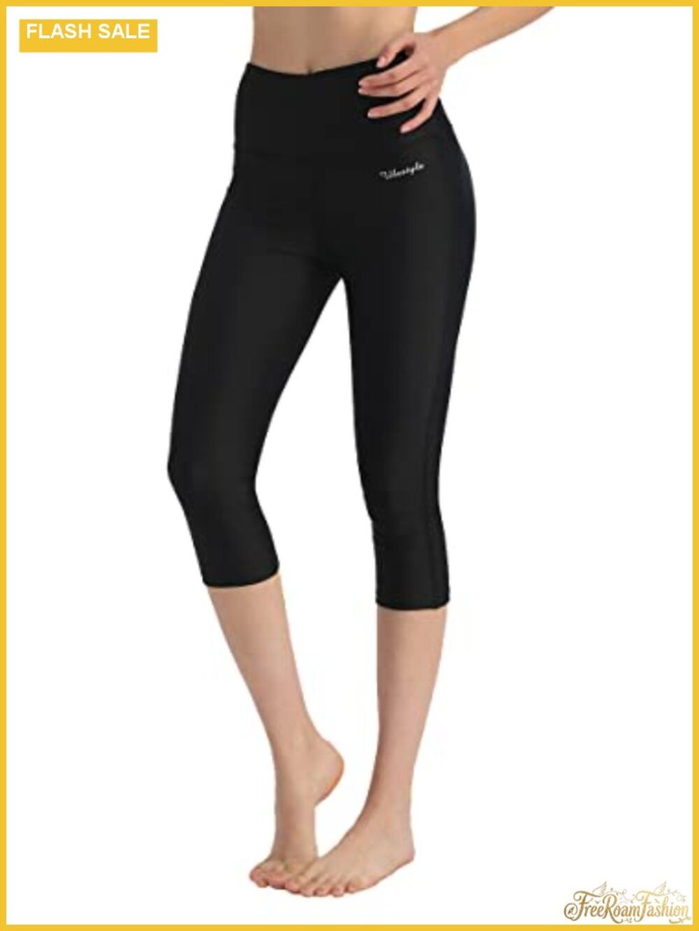 Women's UPF 50+ High Waisted Swim Capris Quick Dry Swim Leggings